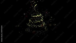Magic Sparkling Christmas Tree Particle Element for Overlay on Footage or Used as a Background