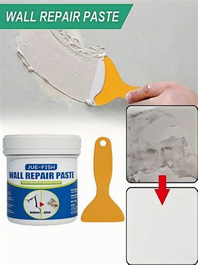 JUE FISH Pâte de réparation murale - Couvre les taches, nettoie les murs, restaure la peinture écaillée, agent de remplissage des fissures imperméable, pâte de réparation murale pour la maison, répare les dommages muraux, les rayures, les bosses, les fissures, les trous de clous, pâte de réparation murale, kit de réparation murale, agent de réparation des peintures écaillées et des fissures, couvre les taches et les rayures | SHEIN