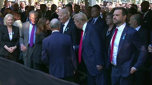 Harris, Trump shake hands, stand together during 9/11 ceremony at Ground Zero