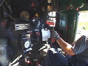 You're in the cab of Union Pacific 844. This was taken in 1999 as 844 participated in the 1999 "Rails to the Golden State" R&LHS convention. Lots more steam coverage here: http://rfd.video/Sacramento99 | Railfan Depot