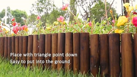 Worth Garden Wood Short Fence Edging Flexible Border