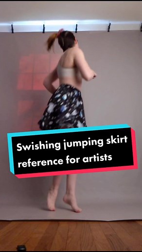 Magical skirt swishing and a jump twirl in #slowmo for #artreference. Skirt by @.mayakern! #fypartist