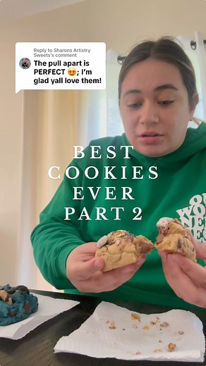 15K views · 105 reactions | Sharon's Artistry Sweets This was filmed right after a heavy therapy session so if I seem a bit subdued, that’s why  #cookies #cookietastetest #sweets #chunkycookies #baking #eating | Kate | Facebook