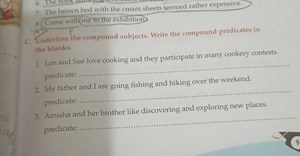 Underline the compound subjects. Write the compound predicates ... | Filo