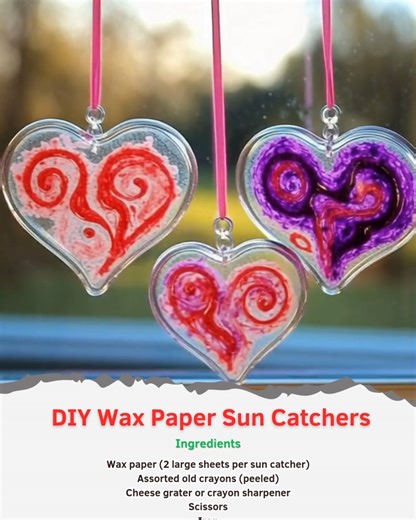 5.9K views · 17 reactions | DIY Wax Paper Sun Catchers Ingredients: Wax paper (2 large sheets per sun catcher) Assorted old crayons (peeled) Cheese grater or crayon sharpener Full STEP BY STEP in First (C.o.ʍ.m.е.ո.τ)  Enjoy ❤️ | Charming Recipes | Facebook