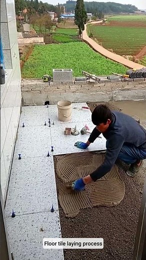 Floor tile laying process