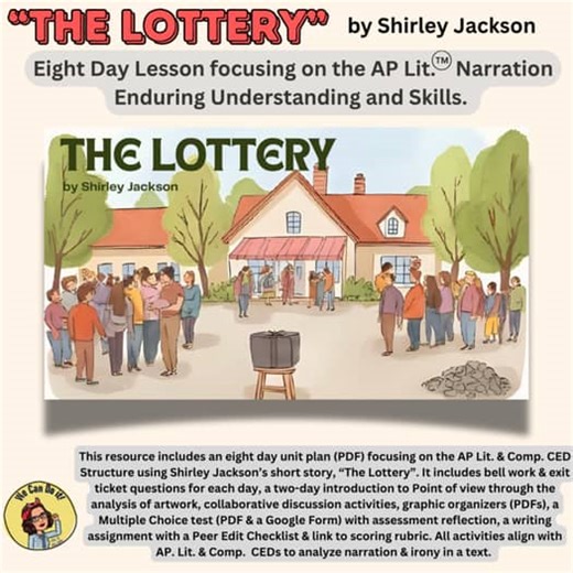 "The Lottery" by Shirley Jackson AP Lit. Lesson focusing on Narration and Irony