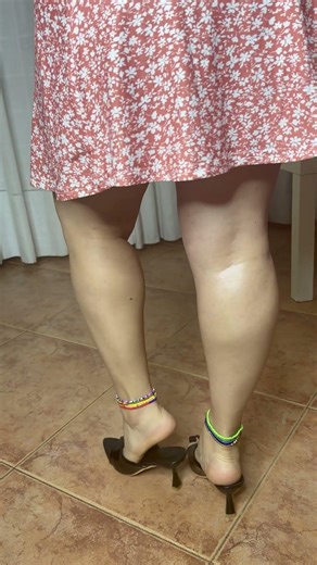 Black Patent Mule Heels Try On