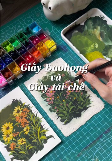 So sánh giấy Baohong và giấy tái chế cho nghệ thuật