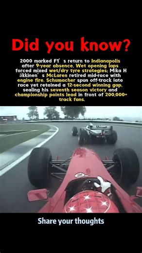 First-ever F1 Indy GP 2000. Schumacher’s historic American triumph 🏁 #f1 #history #american