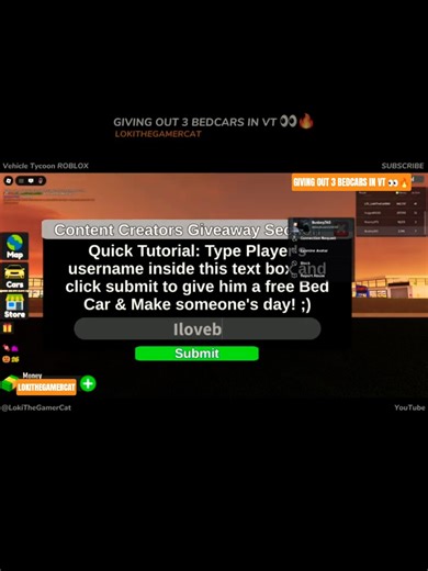 Giving Out 3 Bedcars In VT 👀🔥 @VehicleTycoon_RBLX #roblox #youtubeshorts #shortsfeed #vt #capcut