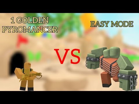 【Roblox】1 Golden Pyromancer VS Easy Mode #roblox #towerdefensesimulator