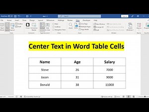 How to Center Text in Word Table