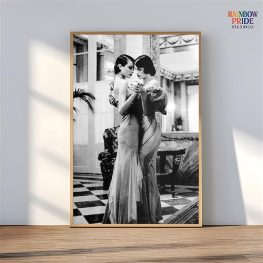 Vintage Lesbian Wall Art Print | Old Hollywood Sapphic Couple Poster | Art Deco WLW Glamor Photography | Retro Queer Romance - Etsy Australia