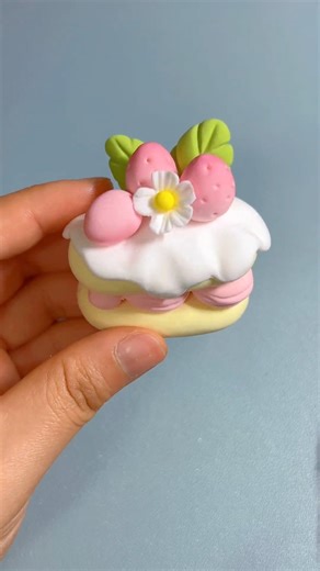 Cute Mini Strawberry Cake Toy Made With Clay 🍓