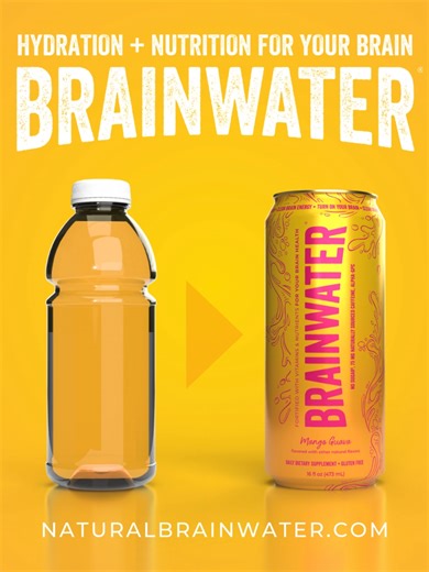 BRAINWATER 16 oz Ready-To-Drink Water for your BRAIN HEALTH 💧💦🧊🦾 Our brain is made up of 75% water! Water improves our cognition, memory, and supports brain health! Water supports healthy skin, nails, hair, and organs! BRAINWATER is a new collection of Functional Waters scientifically formulated for HYDRATION NUTRITION. BRAINWATER is available in (8) natural formulas: BRAIN POWER, ACTIVE SPORTS NUTRITION, CALM & BEAUTY. All include our #BRAINPOWERBLEND of nutrients to promote focus, clarity,