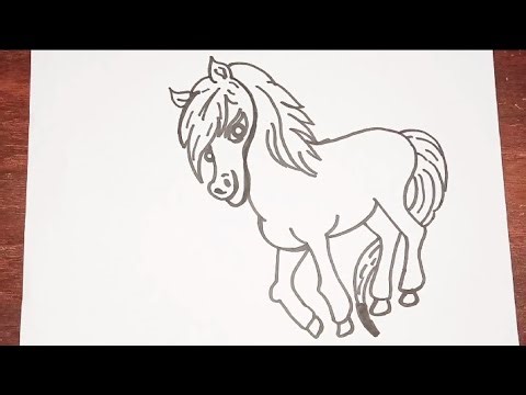 How to draw a horse | tutorial for beginners| step by step| cute easy drawing.