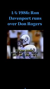 January 4, 1986: Miami Dolphins rookie fullback Ron Davenport scores on a 31 yard touchdown run during a 24-21 AFC divisional playoff victory over the Cleveland Browns. Davenport's touchdown highlighted a Miami comeback from a 21-3 deficit. | Ghosts of the Orange Bowl