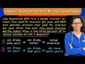 Lesson: Percent Word Problems with Mixtures (interest, chemicals, metals, coffee, food, etc)