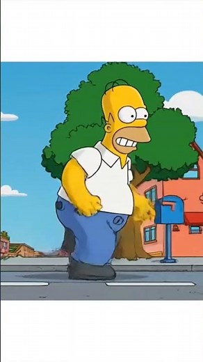 Homer Simpson on the Run! 🏃🍩 #HomerSimpson #TheSimpsons#AnimationShort #TrendingShorts #CartoonShort