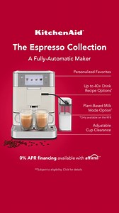 Explore the Fully-Automatic KitchenAid® Espresso Machines with 0% APR Financing. | KitchenAid | Facebook