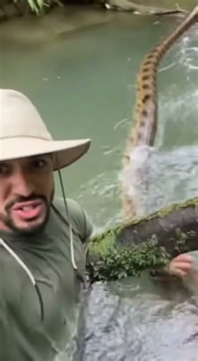 Anaconda in Water! English Man’s Shocking Story of Giant Snake Encounter#short video#youtube #snake