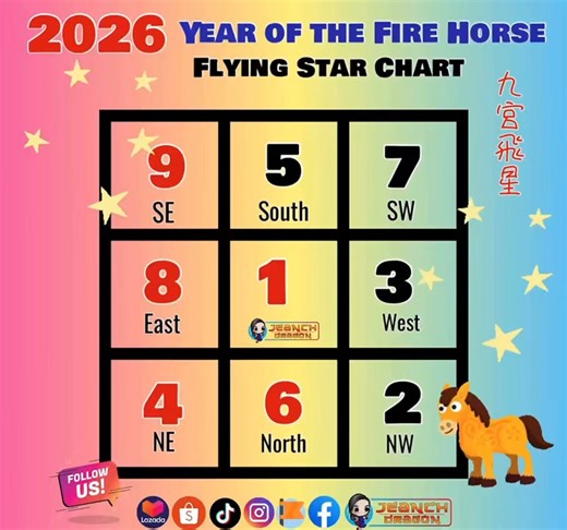 4.3K views · 14 reactions | 2026 Flying Star Chart (Year of the Fire...