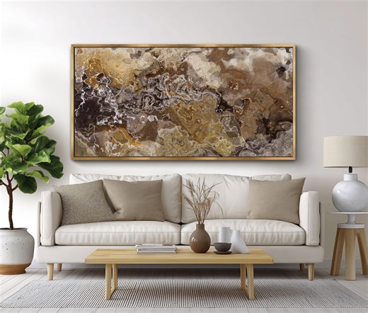 Large Abstract Canvas Print: Contemporary Painting, Modern Giclee Wall Art, Optional Frame - Essential - Etsy