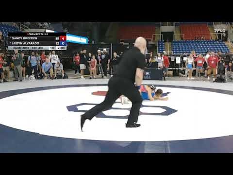 USMC Junior & 16U Nationals | 100 lbs Women’s Freestyle Quarters | Sandy Breeden vs Jaidyn Alvarado