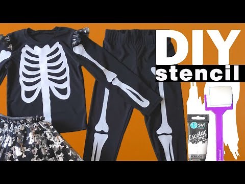 Halloween skeleton stencil for Skeleton bride Halloween costume (DIY step-by-step tutorial)