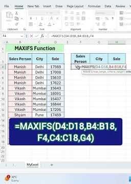 MAXIFS Function in Excel 🔥 (Find Max Value with Conditions!) | Excel MAXIFS Trick ⚡#exceltips #excel