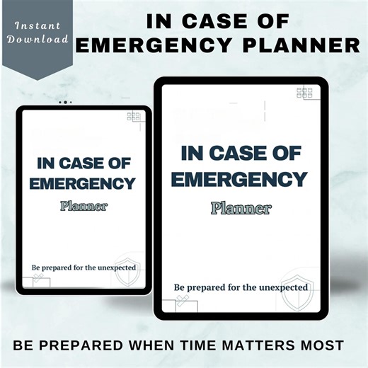 In Case of Emergency Planner Printable | Medical, Financial & Contact Info Organizer | Emergency Planning PDF - Etsy