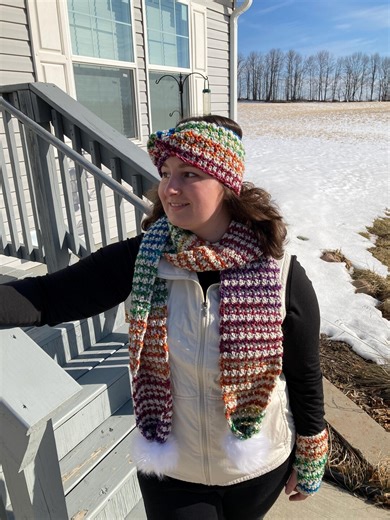 Frost Blossom Pom Scarf Crochet Pattern, Easy Textured Scarf (PDF Download + Video) - Etsy