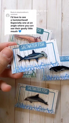 Replying to @okapicandleco Making more pins! Let me know what else you'd like to see from the process! #resinart #resin #shrinkplastic #fish #diy #pins #shrinkydink #fyp #cute #fishpins