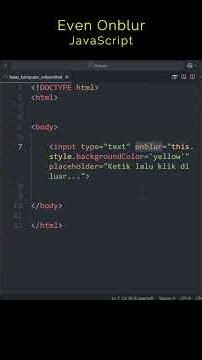 Belajar JavaScript Pemula: HTML Event Attribute onblur