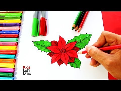 Cómo dibujar una Flor de Navidad (paso a paso) | How to draw a Christmas Flower