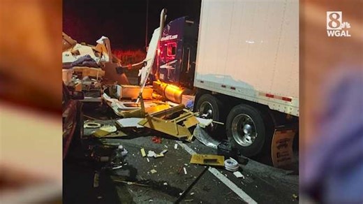 Truck's dashcam captures moment RV exploded at service plaza