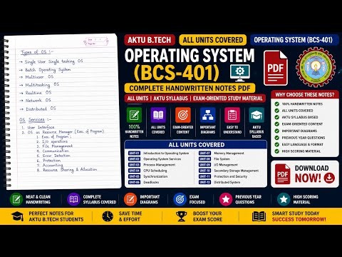 Operating System (BCS-401) AKTU Notes PDF | All Units | Handwritten Notes