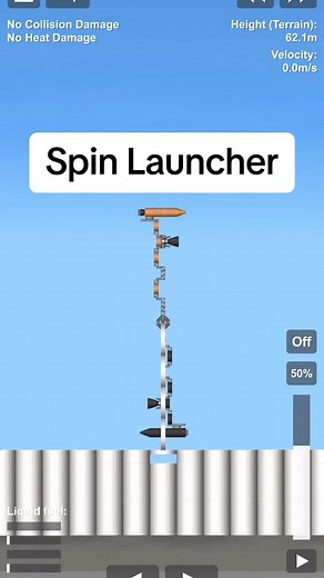 Spin Launcher Test in Space Flight Simulator