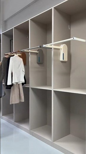 See How This Smart Wardrobe Pull Out Clothes Hanger Rail Works #shorts