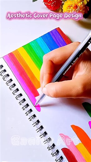 ✨ Make Your Notebook Colorful | Satisfying Cover Page Design #shorts #art #ShortsVideo