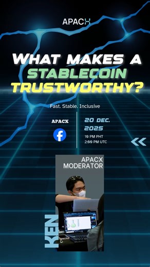 Trusting the Peg: The Science of APACX PHT 🇵🇭 What makes a stablecoin trustworthy? We’re live now discussing: 🔹 Collateral ratios (Staying 100% backed!) 🔹 On-chain transparency 🔹 The future of PHT in Southeast Asia Tune in and learn how APACX PHT is bringing stability to your digital wallet. 🏦💻 #PHT #APACX #Stablecoin #Web3PH #CryptoSecurity | APACX