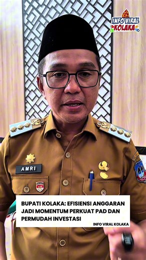 KOLAKA, IVK – Bupati Kolaka, Amri, menegaskan bahwa kebijakan efisiensi anggaran yang diterapkan pemerintah pusat harus dimaknai sebagai momentum bagi pemerintah daerah untuk memperkuat sumber-sumber pendapatan asli daerah (PAD) dan mempercepat iklim investasi. Hal itu disampaikan Amri saat ditemui Info Viral Kolaka di Kantor Badan Pendapatan Daerah (Bapenda) Kolaka, Senin (29/12/2025). Menurut Amri, dana sekitar Rp517 miliar yang sebelumnya dikelola melalui APBD Kabupaten Kolaka kini dialihkan 