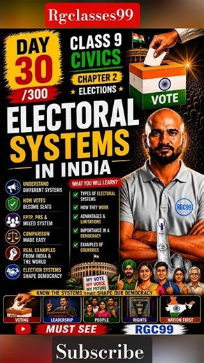 (Day 30/300) Electoral System Explained 🗳️ | Class 9 Civics Chapter 2 #Shorts