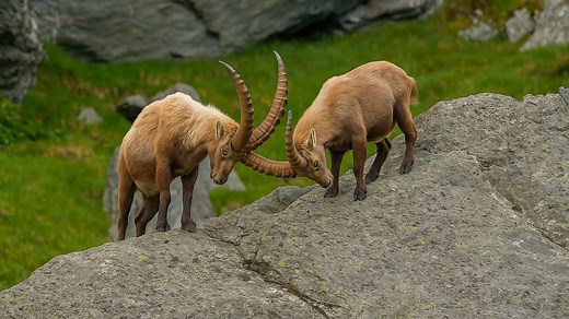 Austrian Nature Marmots and Ibex near Grossglockner