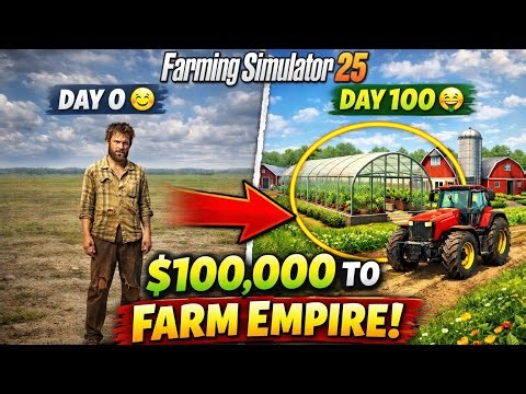 I Survived 100 Days on a Flat Map in Farming Simulator 25 | FS25 Gameplay