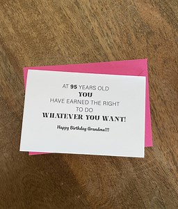 Funny 95th Birthday Card - Etsy Australia