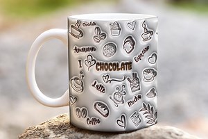 Chocolate 3D Mug Inflated - Etsy