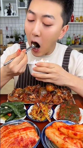 ASMR MUKBANG | Spicy seafood boil with spicy kimchi (Second Part).... #sea #seafood #love #shorts