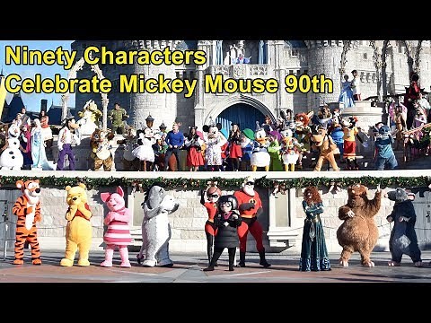 Ninety Disney Characters Celebrate 90th Birthday of Mickey Mouse at Magic Kingdom for GMA